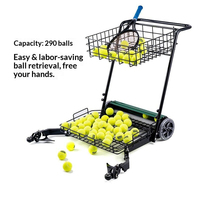 Chariot de ramassage de balles de tennis robuste, capacité de 80 balles, hauteur réglable pour un entraînement efficace sur le terrain et des exercices