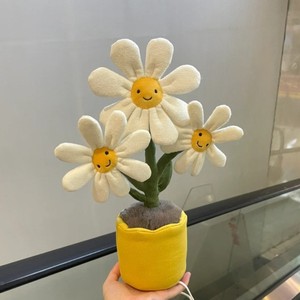Collection JC Version Haute Plante Daisy pour Peluche <span class=keywords><strong>Bros</strong></span>, Ultra Douce, Toucher Soyeux, 34 cm, Anti-Stress avec Base Lestée - Product Image 1