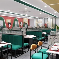 Ensemble de sièges commerciaux modernes et durables en cuir pour restaurant, idéal pour café, hôtel, restaurant de fondue
