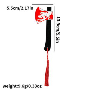 Marcapáginas <span class=keywords><strong>de</strong></span> acrílico transparente con cuchillo <span class=keywords><strong>de</strong></span> terror con borla, Serie Temática <span class=keywords><strong>de</strong></span> Halloween, sierra picadora con sangre, Halloween para ratones <span class=keywords><strong>de</strong></span> <span class=keywords><strong>biblioteca</strong></span> - Product Image 4