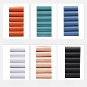 Panneau mural cannelé en fibre de bambou <span class=keywords><strong>demi</strong></span>-rond, à rainures et languettes, grille ondulée décorative - Product Image 2