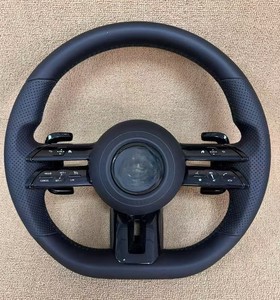 Volant en cuir intégral pour Mercedes <span class=keywords><strong>Amg</strong></span> <span class=keywords><strong>E</strong></span> CLASS W213 E53 E63 W206 C43 C63 W223 S63 GLC X253 W463 G63 SL EQS W177 C118 X167 - Product Image 4