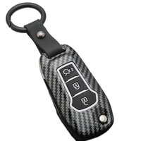Étui pour clé ABS avec texture en fibre de carbone pour EcoSport Kuga pour Fiesta Focus pour Ford