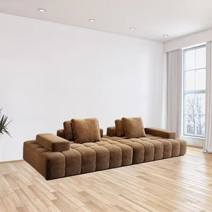 Sofá Modular de Lujo Ligero para Comercio Exterior, de Alta Densidad y Compresión, con Tela de Franela, de Una Pieza y Sin Marco, para Sala de Estar - Product Image 3