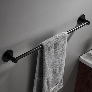 Toallero de pared Ou Shumei, barra única, autoadhesivo, de aluminio, para baño - Product Image 2