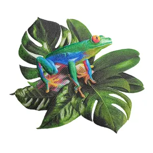 개구리 자수 아플리케 의류 액세서리 점진적 변화 색상 하이 퀄리티 독특한 자수 인쇄 사용자 정의 패치