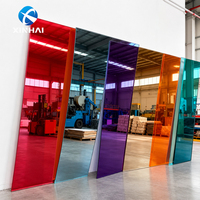 XINHAI Plaque acrylique miroir doré extrudée, gris, avec revêtement adhésif plastique