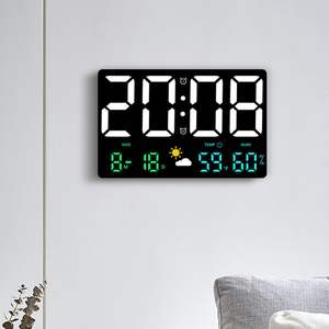 Reloj Despertador LED Personalizado con Pantalla Grande de 13 Pulgadas, Reloj de Pared Digital Inteligente con Fecha y Día, con Luces de Neón para Uso Doméstico - Product Image 4
