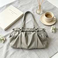 Nouvel Arrivage Sac à Main de Luxe Rétro à Cordon de Serrage, Sac Fourre-tout Décontracté Plissé pour Femme, Porté Épaule ou Sous le Bras