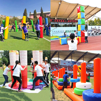 Jeu de construction d'équipe Accessoires de sport amusants Jouet de pont de construction gonflable Équipement de jeu de construction d'équipe en plein air Fabricant de certificat CE
