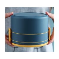 Boîte à lunch portable avec poignée, en plastique alimentaire pour enfants, 2 compartiments, compatible micro-ondes, chauffe-plat en plastique – Offre spéciale