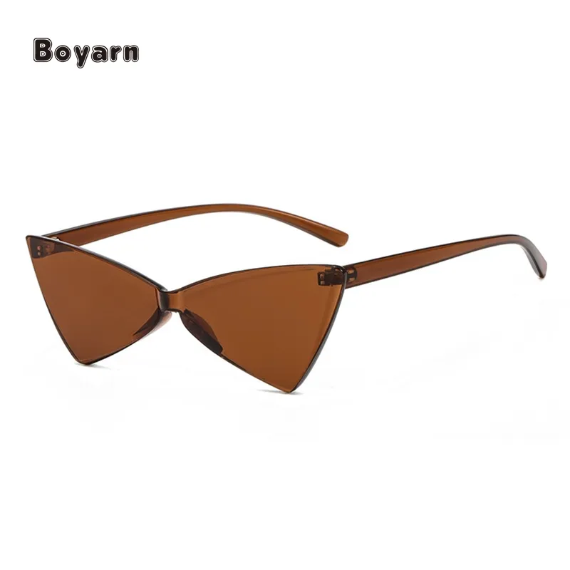 Boyarn جديد مثلث على شكل القط العين النظارات الشمسية مع جميع في واحد القوس في الحلوى الملونة حزب نظارات شمسية كلاسيكية للنساء ظلال