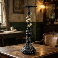 Ensemble de chicha en acier inoxydable arabe de qualité supérieure avec design miroir, chicha complète et portable pour les voyages