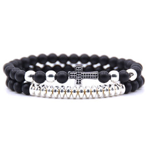 2019 più nuovo commercio all'ingrosso alla moda del <span class=keywords><strong>rosario</strong></span> religioso croce placcato <span class=keywords><strong>oro</strong></span> bracciali per unisex - Product Image 3