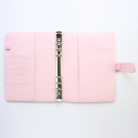 Classeur Spirale à 6 Anneaux en Cuir PU Macaron, Rechargeable, Agenda, Organiseur, Journal Intime, Papeterie Personnalisable A6 A5