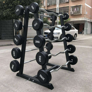 Juego de pesas de goma fijas redondas de 10-50kg personalizadas del fabricante para entrenamiento físico para <span class=keywords><strong>Barra</strong></span> de rizo recto y <span class=keywords><strong>barra</strong></span> de entrenamiento - Product Image 4