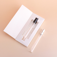Vide tubulaire 10ml Portable Mini testeur d'échantillon de parfum atomiseur parfum flacons en verre pulvérisateur avec emballage en boîte