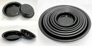 Sous-Verres Ronds en Plastique Multi-Tailles en Gros - Bacs d'Égouttement Profonds Noirs et Blancs pour Pots de Fleurs et Utilisation en Jardin Taille D20 - Product Image 5