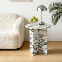 Table basse/de chevet personnalisée, simple, moderne, en marbre vert italien, décorative et durable, pour la maison, la villa, la chambre à coucher