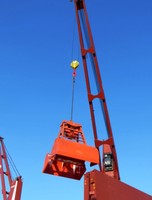 Grue de manutention de matériaux en vrac télécommandée par radio, à 2 pétales, avec commande sans fil