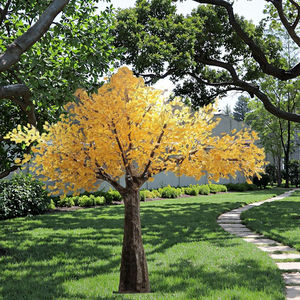 Vente chaude À La Main Résistant Aux UV Géant Artificiel Jaune GingkoTree en Pots pour Intérieur Extérieur Maison Jardin Verdure Décoration - Product Image 3