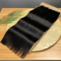 Cheveux vierges vietnamiens super double tirés, 100% non traités, tissage de cheveux, extensions de cheveux humains lisses, fournisseur de cheveux Remy
