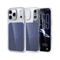 Coque arrière transparente dégradée compatible avec toutes les séries d'iPhone, cadre de caméra en métal 100 % protection des pixels, anti-chute
