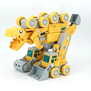 5 in 1 Take Apart DIY Assemble Distortion Building Blocks Trucks Transform Dinosaur Robot Engineering Vehicle Deformation Toys