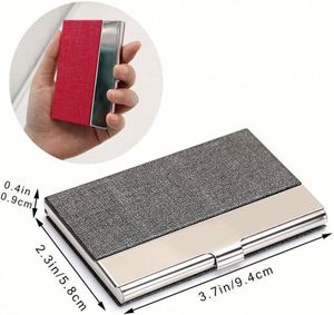 Unisex Business Name Card <b>Holder</b> Stainless Steel & PU Leather Credit Card Case Luxury Business Card Case - Product Image 5