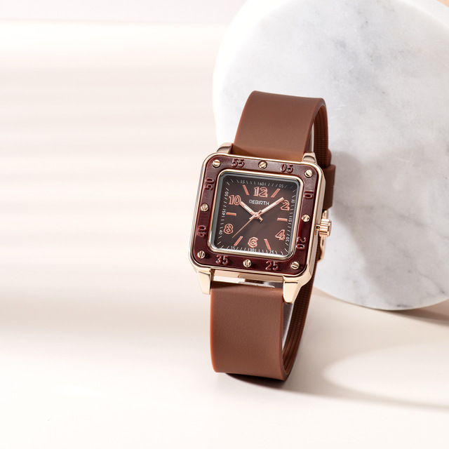 Rebirth 2023 Luxury Elegant Rectangle Watch Women Waterproof Luminous Date Ladies Silicone Quartz Women's Watches for Girl Reloj