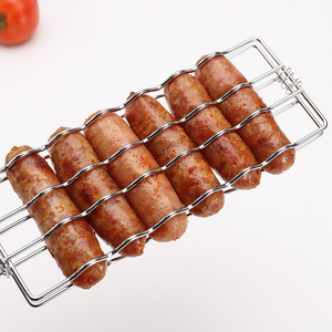 Cesta de red para hornear salchichas de jamón antiadherente con Clip de barbacoa de acero al carbono desmontable para acampar al aire libre - Product Image 3