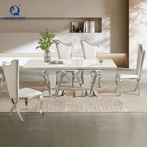 8 مقاعد طاولة طعام مطعم مخصص الرخام الطعام غرفة tabels و طقم كراسي - Product Image 4