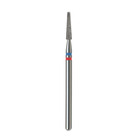 Fraise à ongles professionnelle en diamant, cône coupé, 2,3 mm, grain bleu+rouge, pour manucure et pédicure, vente en gros