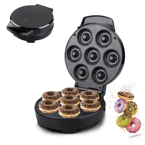 New US Plug Mini 1400W Donut Maker Machine For Breakfast, Snacks, Desserts  & More With Non-stick Surface, Makes 8 Doughnuts