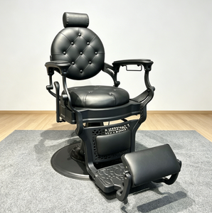 Classic Salon Shop Black Professional Reclining Hydraulic Pump Base Barber Chair For Men - Product Image 1