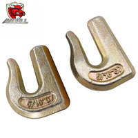 Gancho de Remolque Ambull Forjado y Galvanizado para Tractor, Gancho de Acero Resistente con Perno G70, Gancho de Cadena para Soldar de 3/8
