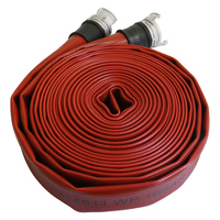 Tuyau d'incendie en caoutchouc PVC durable à double revêtement, 16 bars, 2,5 pouces, DIN14811, flexible haute pression, plat, avec raccord Guillemin DSP