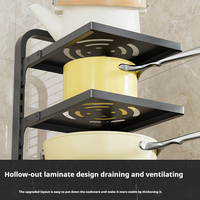 Support de rangement pour casseroles de cuisine multicouche réglable Support de rangement pour casseroles d'évier en acier