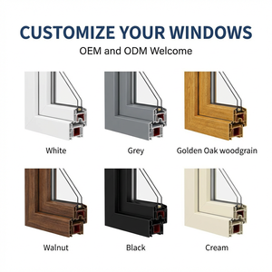 Ventanas de PVC, Ventanas Abatibles de UPVC, Ventana de <span class=keywords><strong>Vinilo</strong></span> con Doble Acristalamiento para Baño, Cocina, Casa, Tamaño Personalizado - Product Image 5