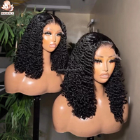 Perruque frontale en dentelle HD 250% bouclée Pixie Birmane, cheveux humains bruts indiens originaux, perruques en dentelle HD bouclées crépues, sans colle