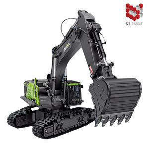 Jouets d'excavatrice RC en alliage HUINA1593, modèle d'excavatrice télécommandée 2.4G 1/14 22 canaux, pelle mécanique en métal, camion de construction RC, jouets Juguete - Product Image 4