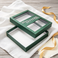 Boîte cadeau en papier rigide avec logo imprimé sur mesure ODM, boîte d'emballage avec fenêtre transparente en PVC, boîte cadeau pour présenter des lettres de souvenirs de Noël