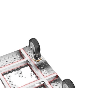 Vierwielig Vouwplatform Push & Pull Truck Verdikte Stalen Plaat Flatbed Trolley Hoge Capaciteit Voor Magazijngoederen Voor Hand - Product Image 6