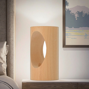 Modern Contemporary LED <b>Table</b> Lamp Adjustable Brightness for Bedroom Office Desk Home Decor <b>Study</b> Reading Wooden Battery - Product Image 2