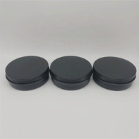 Pot en aluminium rond noir mat de 4 oz (120 ml, 120 g) pour crème cosmétique, crème pour le visage, pommade, huile, emballage, boîte, récipient, boîte en étain