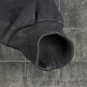 Pull à capuche oversize en coton 100% brodé, lourd, personnalisé, uni, streetwear vintage, délavé à l'acide, déchiré - Product Image 5