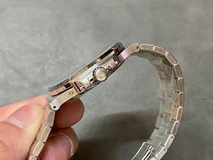 Montre mécanique automatique pour homme en or 40 mm, calendrier perpétuel, cadran à aiguilles, boîtier luxueux en acier inoxydable argenté 22 mm - Product Image 2