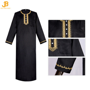 Robe <span class=keywords><strong>de</strong></span> <span class=keywords><strong>prière</strong></span> vintage modeste pour <span class=keywords><strong>homme</strong></span>, <span class=keywords><strong>tenue</strong></span> islamique douce avec broderie dorée, disponible en 3XL, robe d'hiver et d'été - Product Image 5