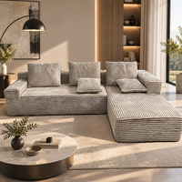 Canapé modulaire sectionnel en velours doux et moelleux, compressé sous vide, idéal pour villa, coin détente, petite salle de réception, salon