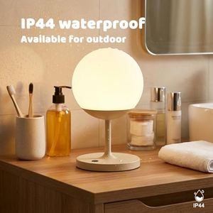 Lampe de table en aluminium étanche IP44, rechargeable, lumière LED globe pour éclairage ambiant extérieur, patio, intérieur - Product Image 3